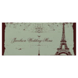 Eiffel Tower Wedding Menus Rack Card