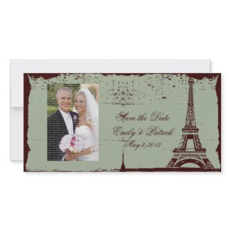 Eiffel Tower Wedding Save the Date Photo Cards photocard