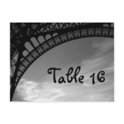 Eiffel Tower Wedding Table Number Cards postcard