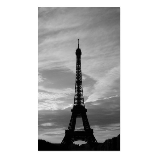 Eiffel Tower Wedding Website Insert Cards Business Cards (back side)