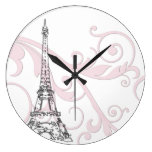 Eiffel Tower with Scrolls Clocks