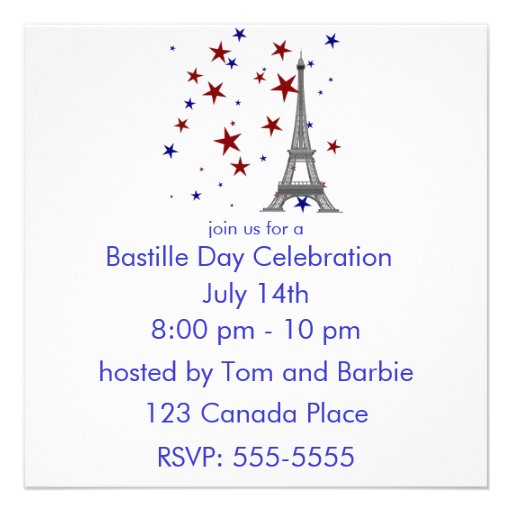 Eiffel Tower with Stars Invitation