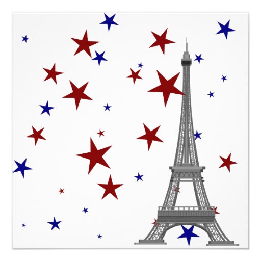 Eiffel Tower with Stars Invitation