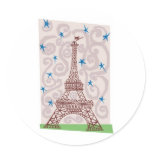 Eiffel Tower with Swirls and Stars Stickers