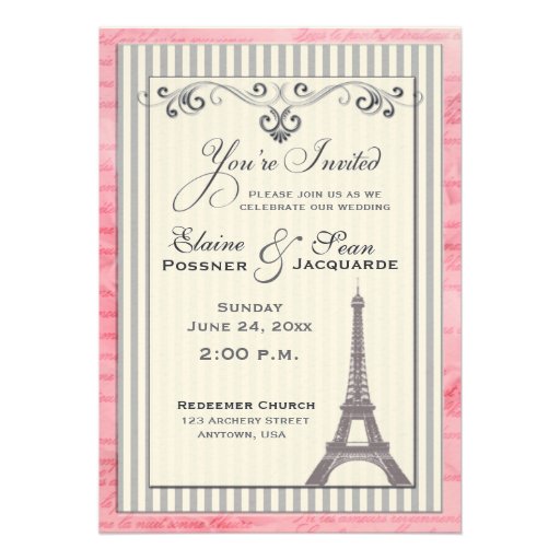 Eiffel tower with swirls and stripes cards