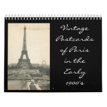 eiffle tower, VintagePostcardsof Paris in theEa... Wall Calendar