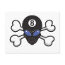 eight ball alien Skull and Crossbones Postcard