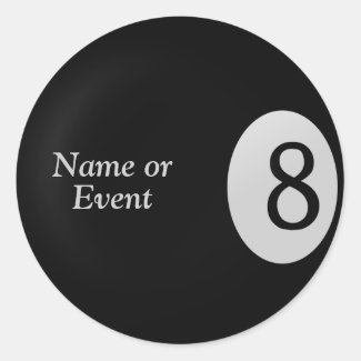 Eight Ball - Billiard Ball Name Stickers