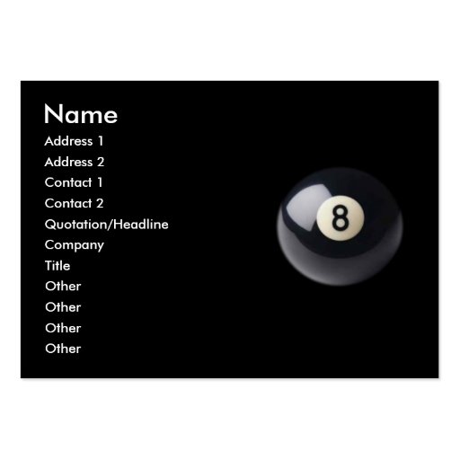 Eight-Ball Business Card (front side)