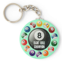 EIGHT BALL CHAMPION KEYCHAINS
