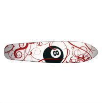Eight Ball Natural Wood Custom Skateboard