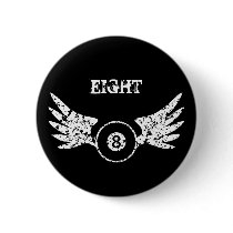 Eight ball with wings - billiards - pool buttons