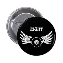 Eight ball with wings - billiards - pool buttons