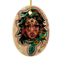 Eight Eyed Girl with Snake Ornament