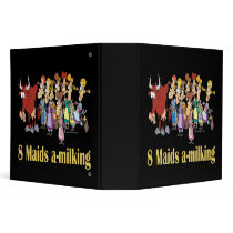 eight maids a-milking 8th eighth day christmas 3 ring binders