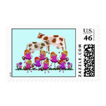 Eight Maids A Milking Postage Stamps