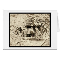 Eight Men at Montana Mine in SD 1889 cards