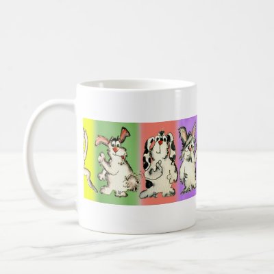 Eight Rabbits Silly- Cartoon Bunnies Coffee Mug by zooogle