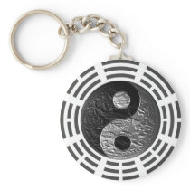 Eight Trigrams Yin Yang Embossed-Like Dragon Keychains