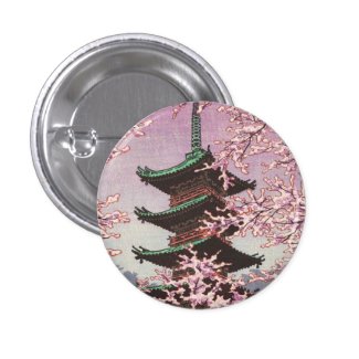 Eight Views Of Tokyo Ueno Toshogu Shrine Kasamatsu Pinback Buttons