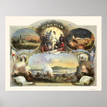 Eight Vignettes of the 14th Regiment 1865 Print