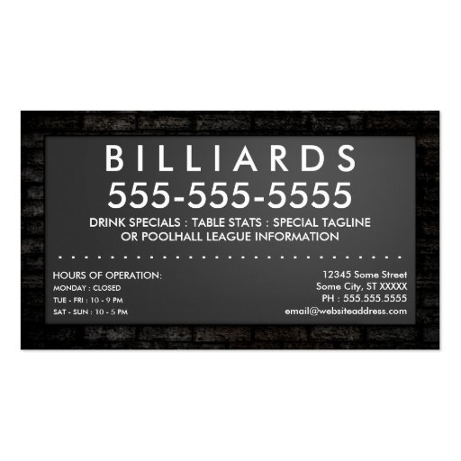 eightball : electric sign business card templates (back side)