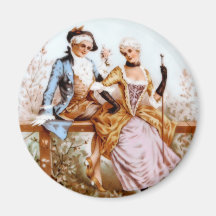 Eighteenth Century French Romance Refrigerator Magnet