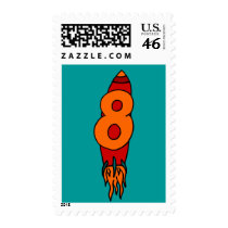 Eighth Birthday Rocket Stamp