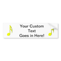 eighth note yellow black.png bumper sticker