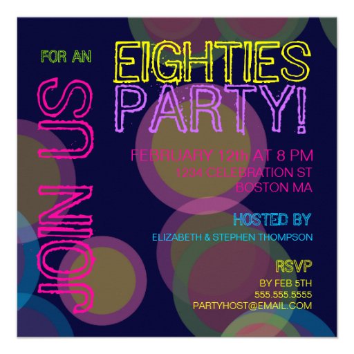 Eighties Party! Invitation