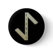 Eihwaz Rune gold Pinback Button