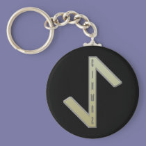 Eihwaz Rune gold keychains