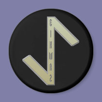 Eihwaz Rune gold magnets
