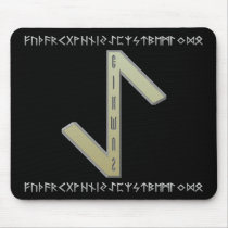 Eihwaz Rune gold Mousepads