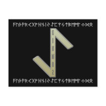 Eihwaz Rune gold Postcard