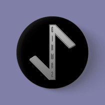 Eihwaz Rune grey buttons