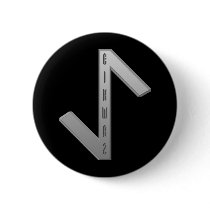 Eihwaz Rune grey Button