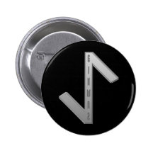 Eihwaz Rune grey Button