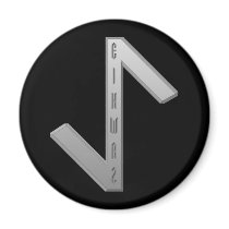 Eihwaz Rune grey Fridge Magnet