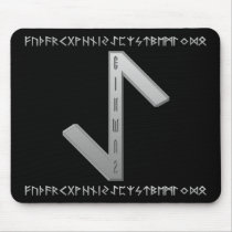 Eihwaz Rune grey Mouse Pads