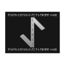 Eihwaz Rune grey Post Cards