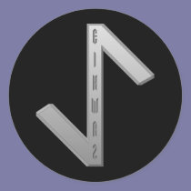 Eihwaz Rune grey stickers