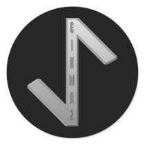 Eihwaz Rune grey stickers