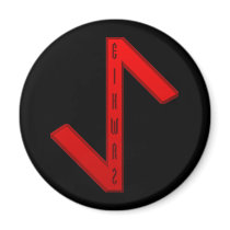 Eihwaz Rune red Refrigerator Magnet