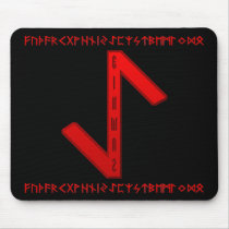 Eihwaz Rune red Mousepads