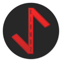Eihwaz Rune red Round Stickers