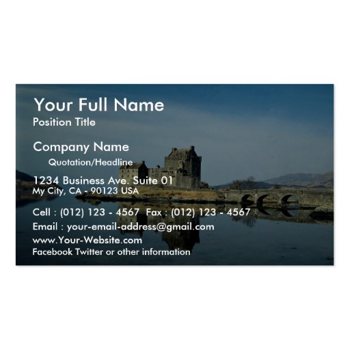 Eileen Donan Castle, Kyle of Lochalsh, Scotland Business Card Templates