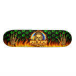 Eileen skull real fire and flames skateboard desig