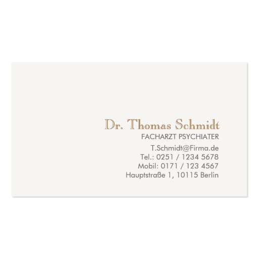 Einfache und elegante berufliche Psychiater Business Cards