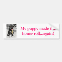 Einstein is one smart black puppy dog bumper stickers